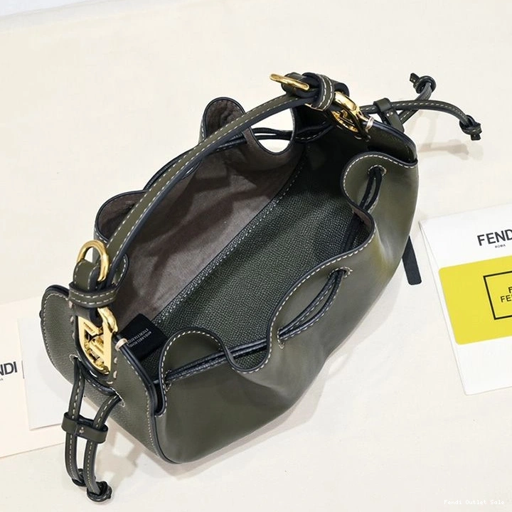 Affordable Green Mini Bag Leather In Bucket Fendi Calf Pomodorino 0815